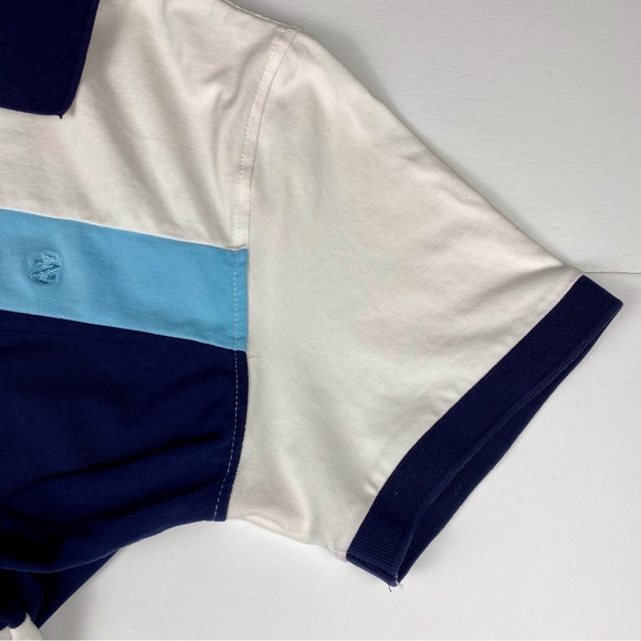 Izod Men's XL Collared Golf Polo Shirt, Short Sleeve, White Blue Navy - Picture 8 of 9